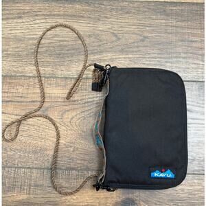 KAVU Jet City Bi-Fold Wallet Crossbody Black Travel